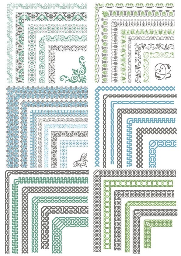 Elegant Decorative Corner Border Collection Vector Files