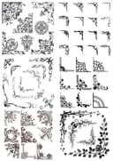Elegant Decorative Corner Ornaments Vector Set for Laser Cutting