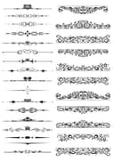 Colección de Vectores de Divisores y Bordes Decorativos Elegantes
