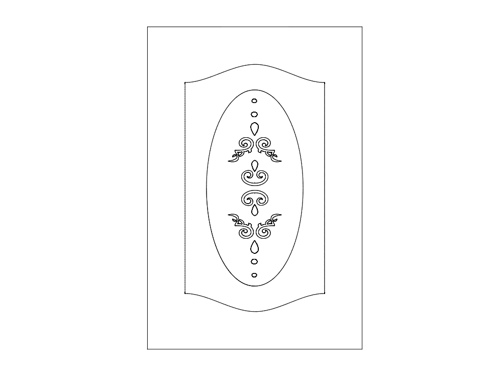 Elegant Decorative Door Panel Vector Design DXF File