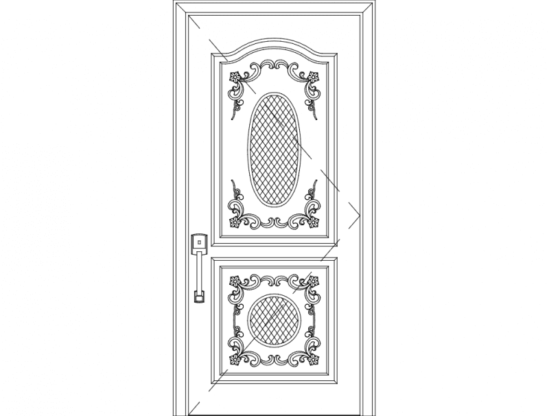 Elegant Decorative Door Panel Vector Design DXF File