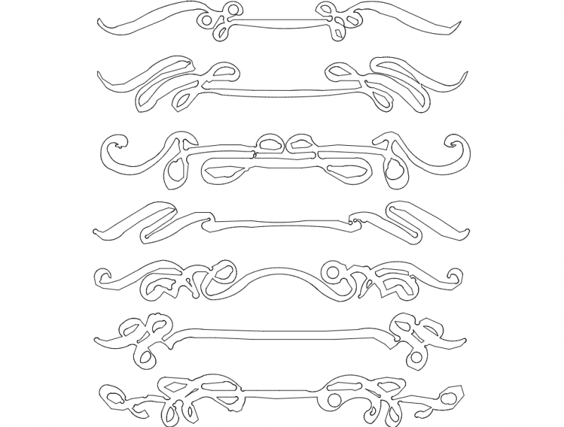 Elegant Decorative Flourish Dividers - Free DXF Vector File