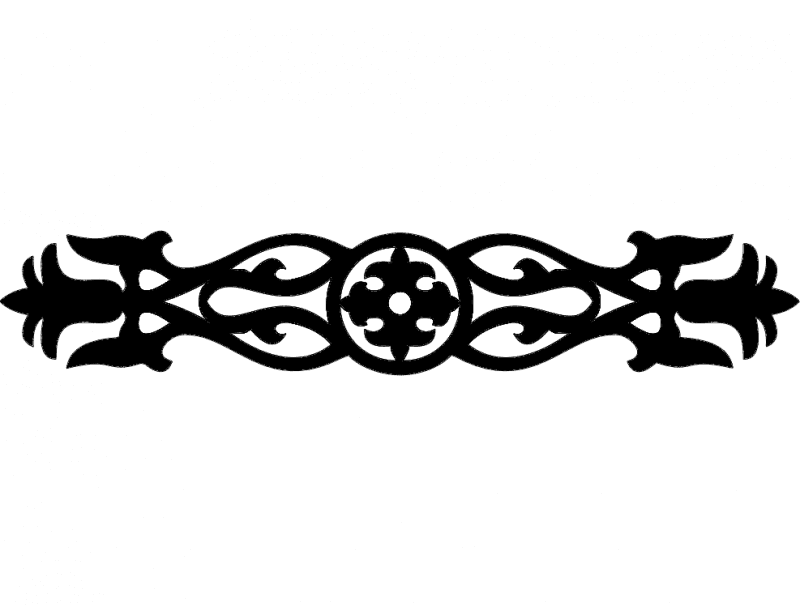 Elegant Decorative Ornament DXF Vector File for Laser Cutting