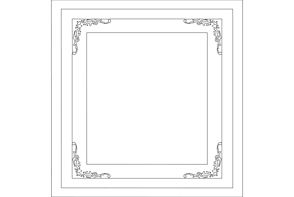 Elegant Decorative Picture Frame Vector DXF File