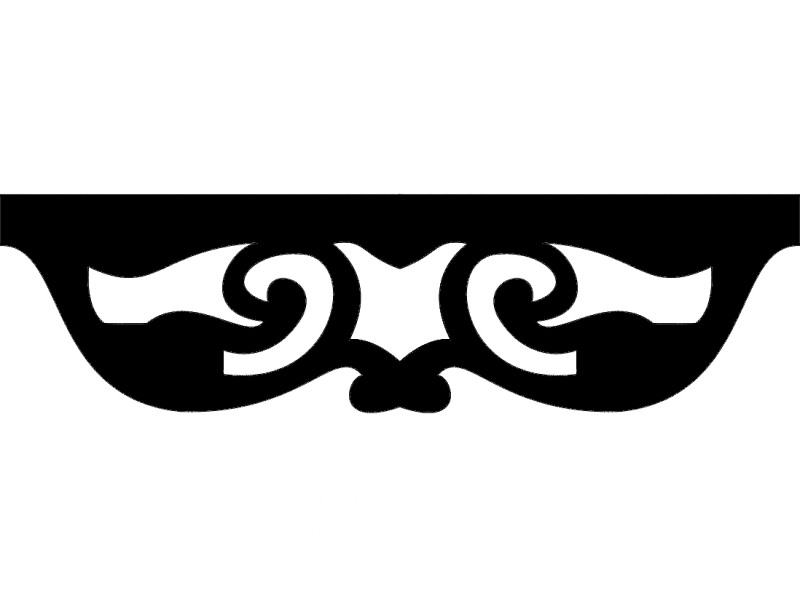 Elegant Decorative Scrollwork Ornament Vector DXF File