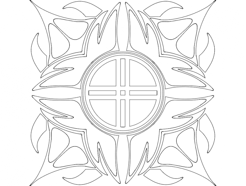 Elegant Decorative Star Pattern Vector DXF File