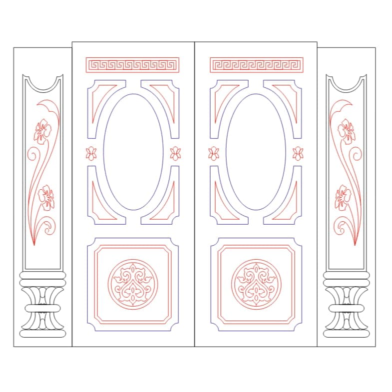 Elegant Decorative Wardrobe Doors CNC Vector Design