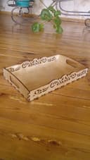 Elegant Decorative Wooden Serving Tray Laser Cut Vector File