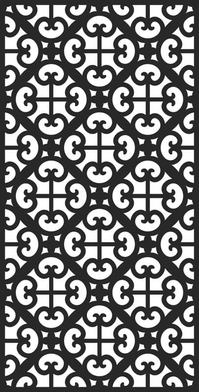 Elegant European Geometric Pattern Vector File for Laser Cutting