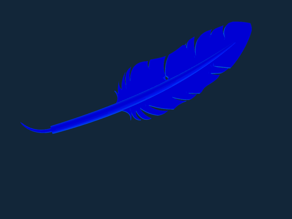 Elegant Feather 3D STL File for CNC and Laser Cutting