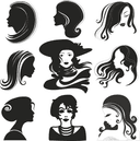 Elegant Female Silhouettes Vector Collection for Laser Cutting