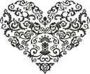 Vector de Corazón con Filigrana Elegante para Corte Láser