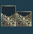 Elegant Filigree Invitation Card Vector SVG for Laser Cutting