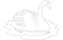 Design Vetorial de Cisne Flutuante Elegante para Corte a Laser DXF
