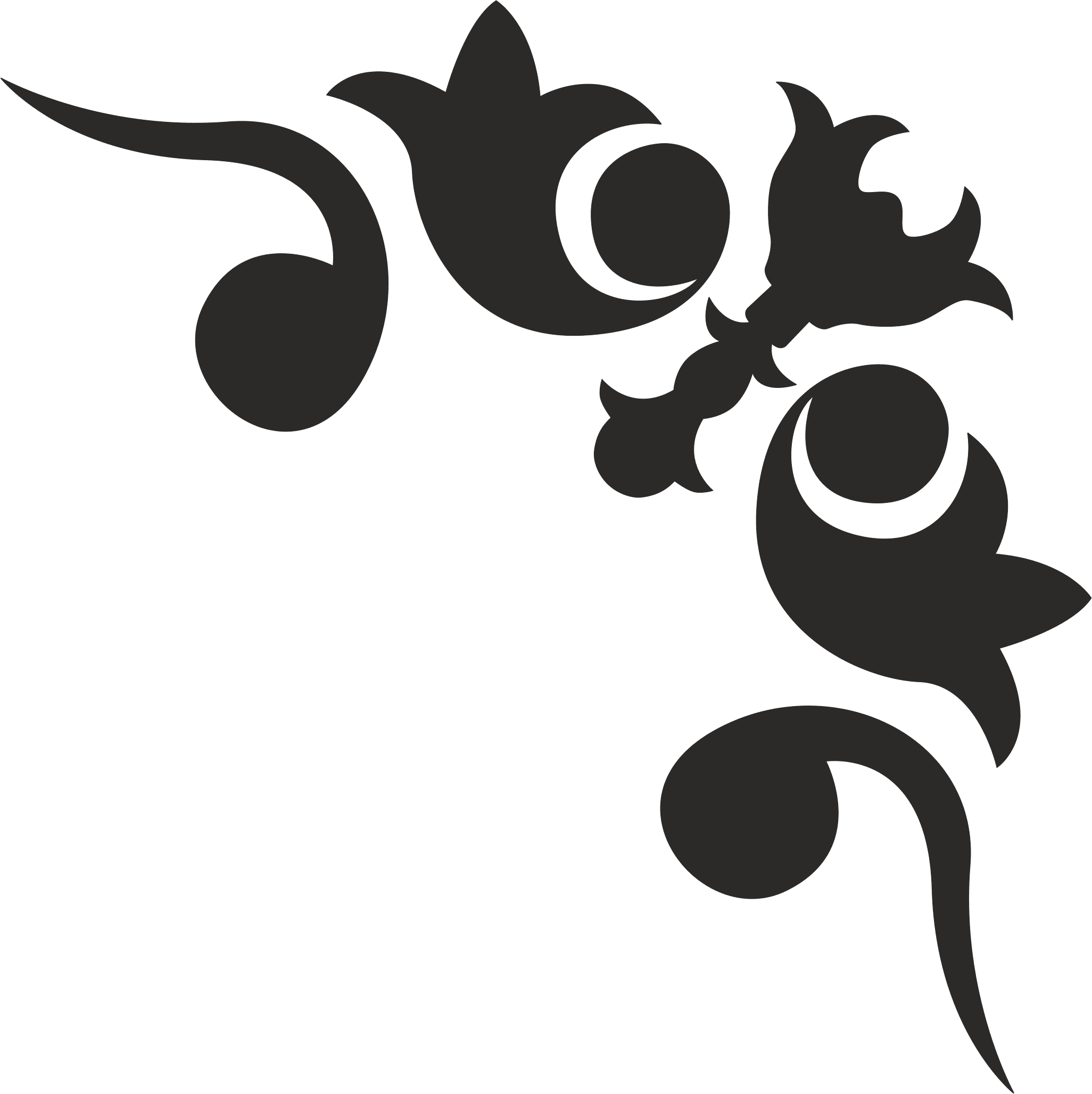 Elegant Floral Corner Ornament Vector File for CNC