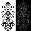Vector de Ornamento Floral Damasco Elegante para Corte Láser