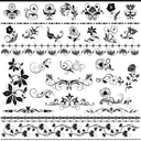 Colección de Vectores de Elementos Decorativos Florales Elegantes