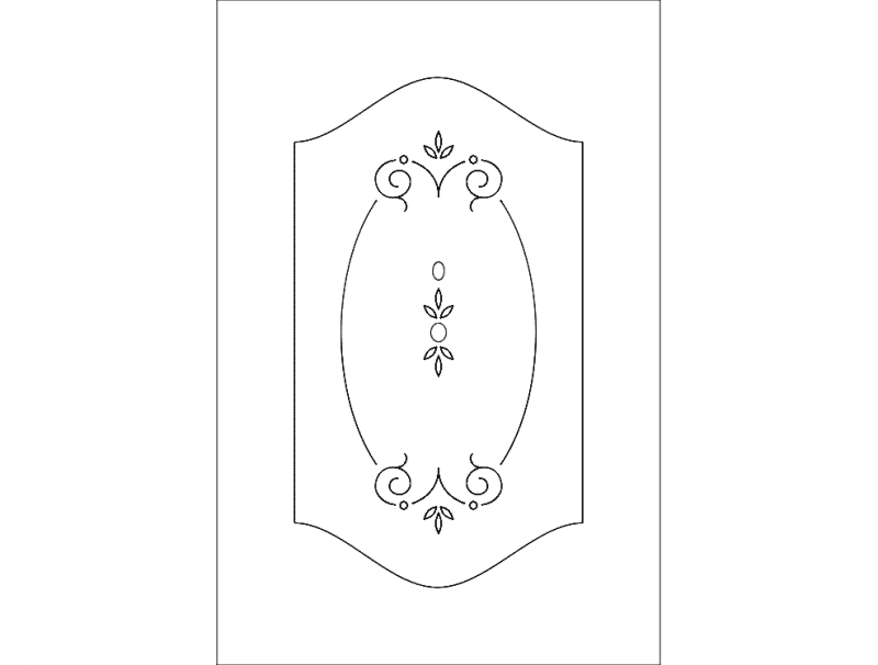 Elegant Floral Door Panel Vector Design - Free DXF File