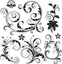 Elegant Floral Flourish Set Free Vector for Laser Cutting