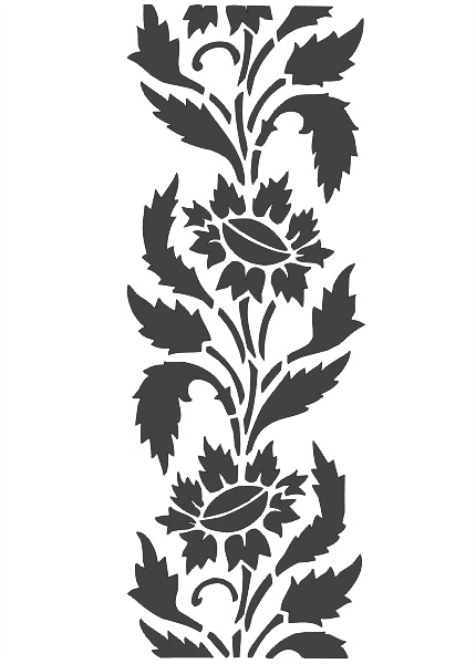 Elegant Floral Lace Border Vector Pattern DXF SVG File