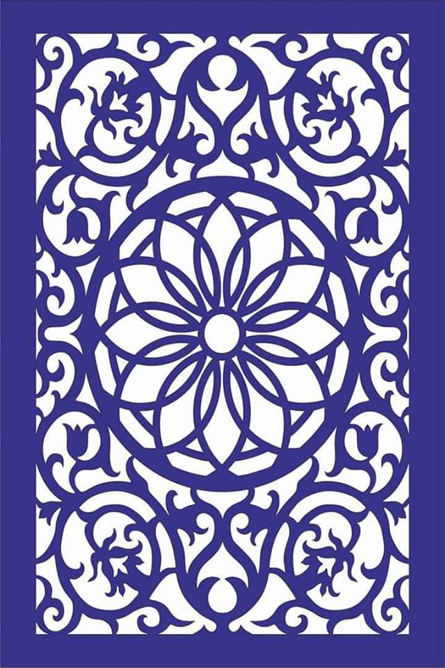 Elegant Floral Lattice Room Divider DXF Vector File