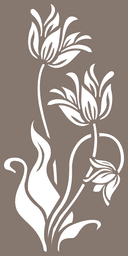 Plantilla de Lirio Floral Elegante Vector para Corte Láser DXF