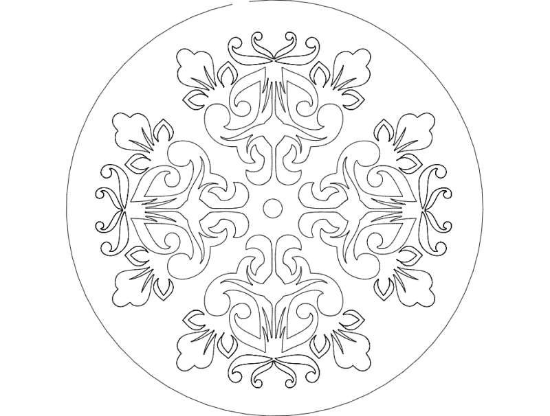 Elegant Floral Mandala DXF Vector File for Laser Cutting