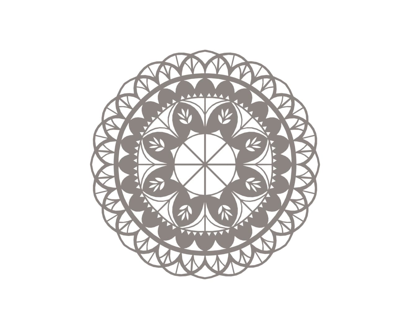 Elegant Floral Mandala Laser Cut Vector File