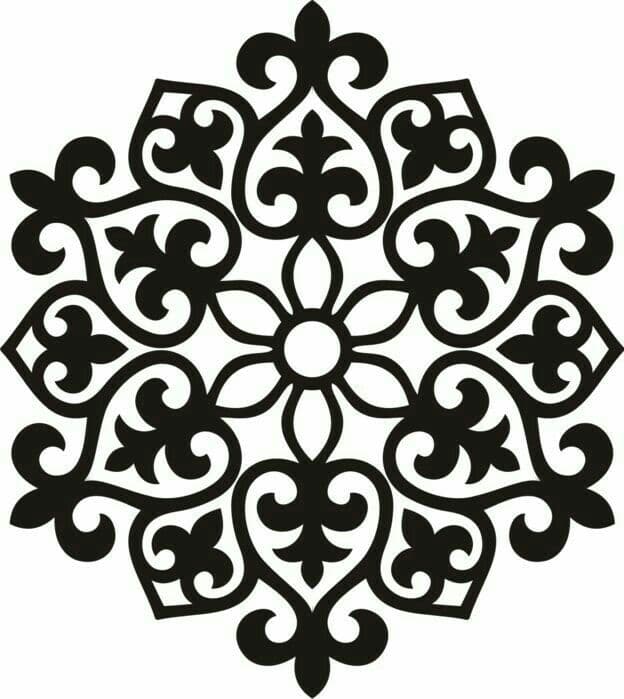 Elegant Floral Mandala Vector File for Laser Cutting DXF