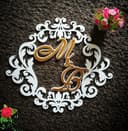Archivo Vectorial de Marco Monograma Floral para Laser Cut