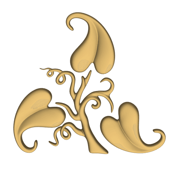 Elegant Floral Ornament 3D Relief STL File for CNC Carving