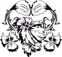 Elegante Ornamento Floral Vector Silueta para Corte Láser