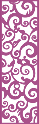 Elegant Floral Scroll Pattern Laser Cut Panel - Vector File