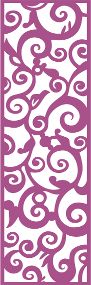 Elegant Floral Scroll Pattern Laser Cut Panel - Vector File