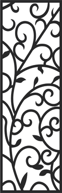 Elegant Floral Scrollwork Laser Cut Panel Vector File