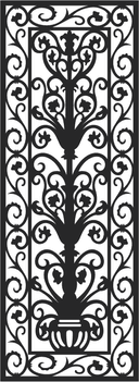 Painel de Rolagem Floral Elegante Vetor para Corte a Laser