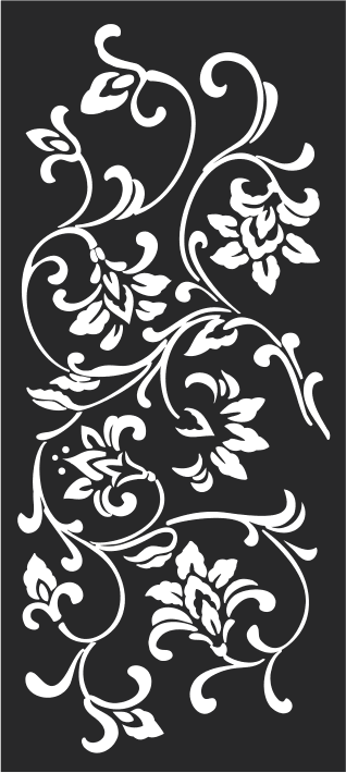 Elegant Floral Swirl Decorative Panel Vector File