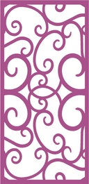 Elegant Floral Swirl Decorative Screen Panel Vector File