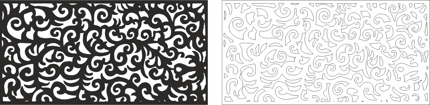 Elegant Floral Swirl Decorative Screen Panel Vector File