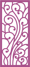 Elegant Floral Swirl Decorative Screen Vector for Laser Cutting
