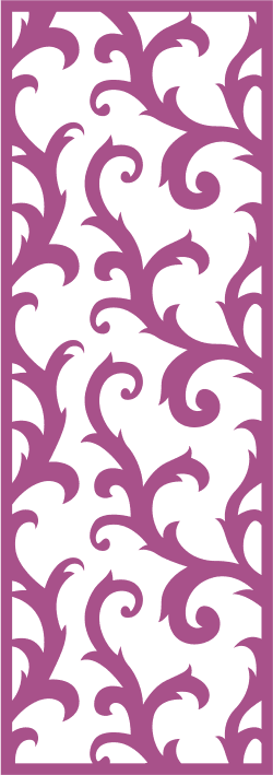 Elegant Floral Swirl Laser Cut Decorative Panel Vector