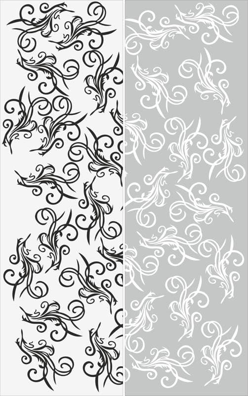 Elegant Floral Swirl Pattern Vector for Laser Cutting