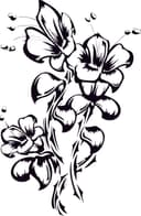 Elegant Floral Tattoo Style Vector Design for Laser Cutting