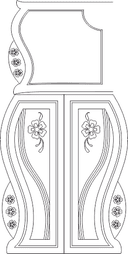 Diseño Vectorial de Puerta de Armario Floral para CNC