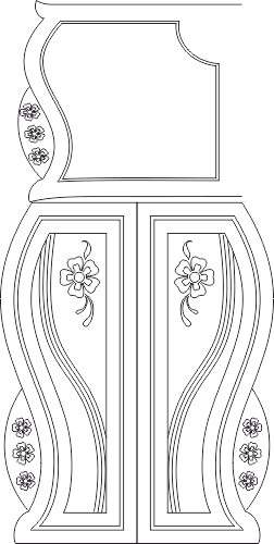 Elegant Floral Wardrobe Door Vector Design for CNC Laser