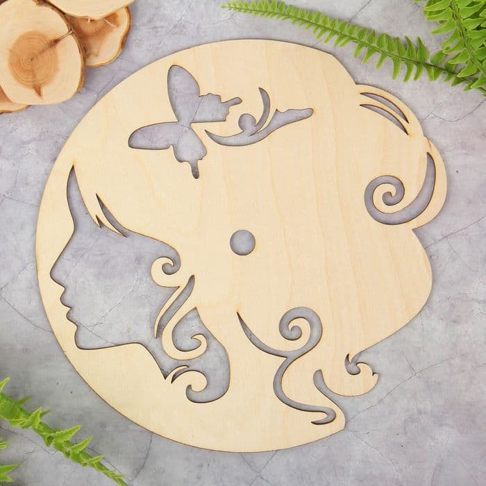 Elegant Girl with Butterfly Wall Clock Laser Cut Vector File