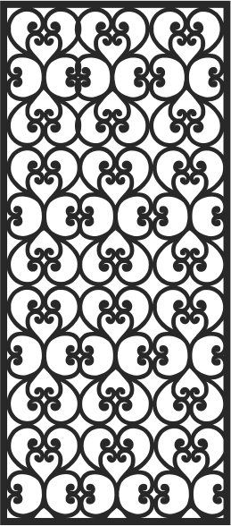 Elegant Heart Pattern Decorative Panel Laser Cut Vector File