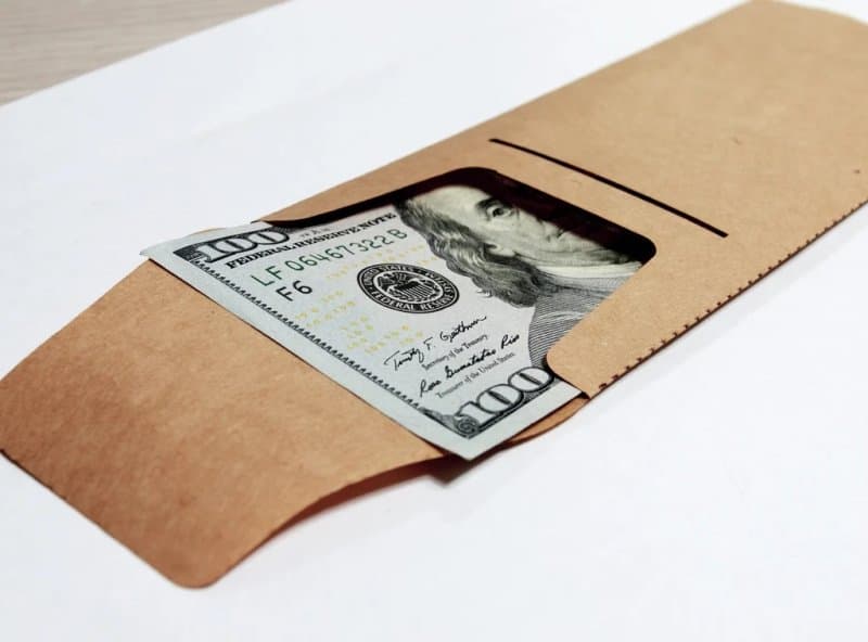 Elegant Kraft Paper Money Envelope Laser Cut Vector File