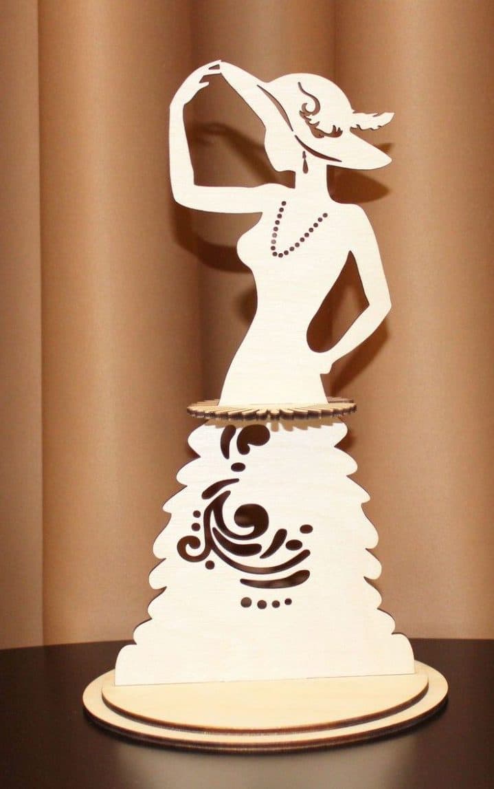 Elegant Lady Napkin Holder Laser Cut Vector Design
