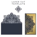 Elegant Laser Cut Lace Envelope Design Template DXF SVG